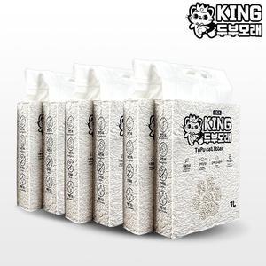 KING 킹 1.5mm 세입자 먼지없는 두부모래 고양이모래 밀크향 7Lx6개 식물원료