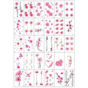 벚꽃 피안화 지워지는 꽃 타투스티커 문신 헤나