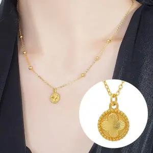 [Byeolirang]금잎클로버 순금목걸이 24K 3.75g 18k장식 별도증정