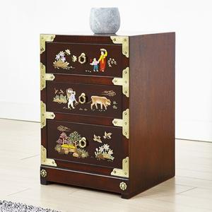 미니그림 3단 전화대 엔틱 원목 수납장 협탁