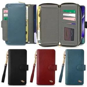 갤럭시S25플러스 엠보 소가죽 지퍼 다이어리케이스