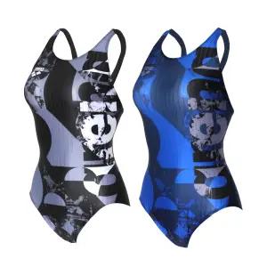 아레나 여성 원피스 라운드백 수영복 A5BL1LD05