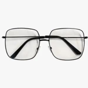 빅사이즈 오버 사각 스틸테 블랙 안경테 코받침 가벼운