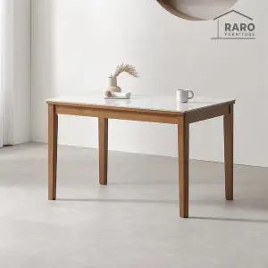 [라로퍼니처]헤이즐 1200 유광 포세린 통 세라믹 4인 식탁 테이블