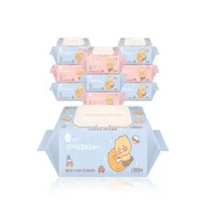 그린핑거 카카오 오리지널 엠보싱 물티슈 리틀춘식 에디션 캡형 100매 10개