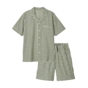 자주 남성 시어서커 5부 파자마 세트 라이트카키 L