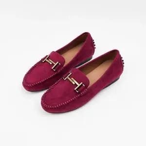 [롯데백화점]신난다슈 여성 로퍼 단화 1cm 여자 플랫 슈즈 구두 스웨이드 발편한 쿠션 GDR253076 퍼플