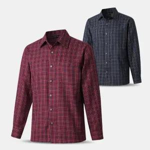 [아즈바이]남성 울 체크 중년 긴팔 남방 셔츠 YDW02 가을 겨울