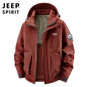 JEEP SPIRIT 2025 남성 재킷 가을 겨울 특대 사이즈 후드 아웃도어 레저 재킷