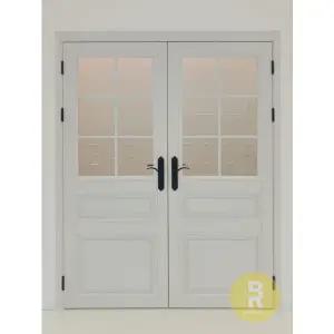 [바른도어]54번 90도 목문정대칭여닫이중문 2단엔틱고시형 예림HS053-3 고방강화유리(손잡이별도)