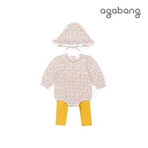 [롯데백화점]아가방 모던꽃바디수트세트(모자) 01P71755731