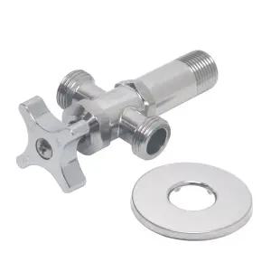 2구 앵글밸브 관붙이 양변기 세면대부속품 양갈래 두갈래 조절밸브 수전