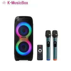 케이뮤직박스 K-SOUND850 블루투스스피커 파티박스 고출력320와트 무선마이크2개포함 충전식 이동용 휴대용 USB/ TF Card/AUX/ 파티스피커 야외 행사 다목