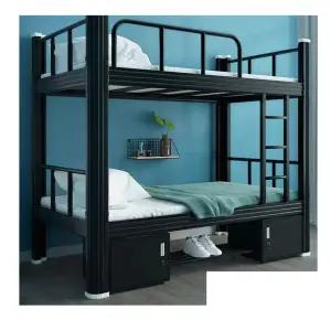 성인 2층 침대 기숙사 원룸 위아래 이코노미 베드 2층침대(블랙) - 2000x900mm
