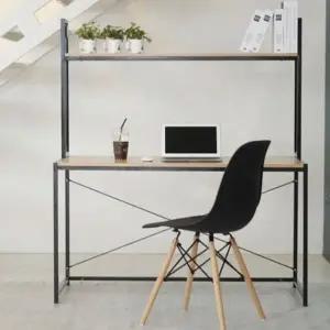 검정 아이언선반 책상 오피스 작업실 스틸 2단 수납형 간이 (WFK19E3)