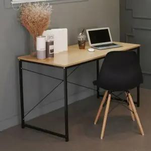 작업용 일자 테이블 검정 기둥 사무용 책상 실용형 데스크 (WFK19F4)