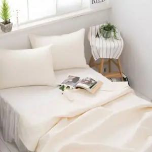 기획전) (여름이불 캐주얼 퓨어아이보리 순면워싱여름