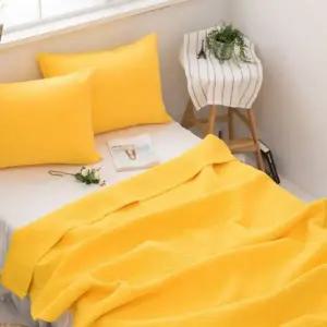 기획전) (여름이불 캐주얼 퓨어 옐로우 필수템 순면워