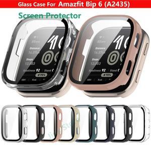 Amazfit Bip 6 (2435) 용 강화 유리 케이스 Samrt 시계 스트랩 풀 커버리지 범퍼 보호 커버 화면