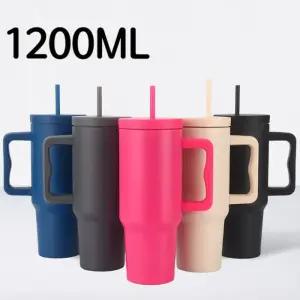 1.18L 투웨이 텀블러 스텐 손잡이 텀블러 이중 보온 보냉병 이동 중 사용 가