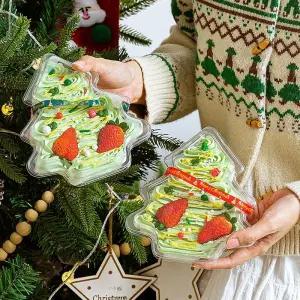 크리스마스 트리 모양 보틀 케이크 케이스10개입