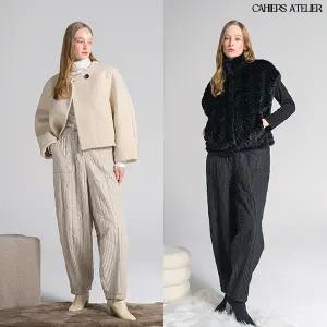 까이에 아뜰리에 25FW 여성 플리츠 퀼티드 팬츠 1종
