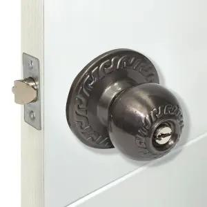 3-7 공구생활 국산 원형 도어락 8300 AB 침실용 방문 손잡이 목문 열쇠 문고리