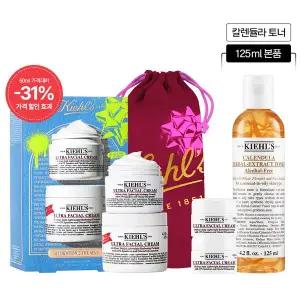 [키엘](강남점)[11L] 울트라 훼이셜 크림 듀오 세트 2025 홀리데이 에디션 (+토너 본품 + 크림 14ml + ...
