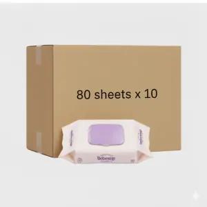 베베숲 물티슈 캡형 80매 10개입 1박스 휴대용 일회용 간편 물티슈