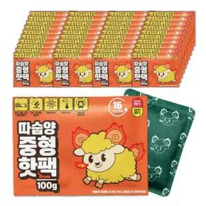 따숩양 오래가는 중형 핫팩 100g 40개 군용 대용량 손난로 25년 9월제조