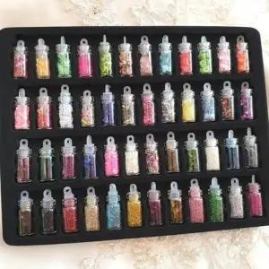 네일샵 글리터 스팽글 파츠 48색 세트 네일아트