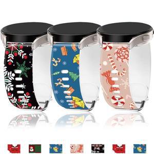 갤럭시 워치용 크리스마스 스트랩, 클래식 홀리데이 실리콘 밴드, 액티브 2, FE 7, 6, 5, 4, 40mm, 5 프로