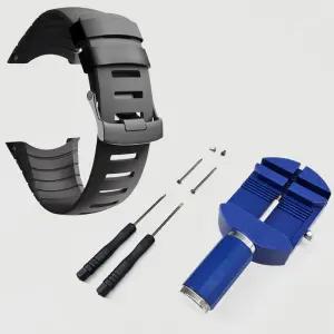 순토 코어 올블랙 밴드 TPU 실리콘 스트랩 교체 시계줄 버클 포함 2종 셋트