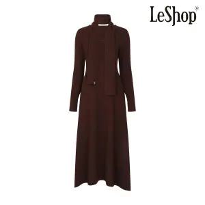 [르샵](하남점)머플러 V넥 A라인 니트 원피스-L2F45KOP800