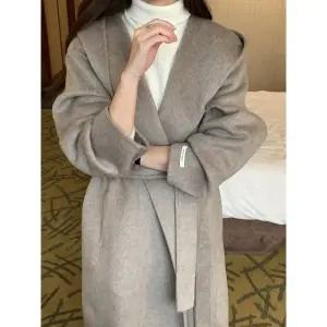 (울100%)후디 롱 핸드메이드 코트_YMSH25FW256