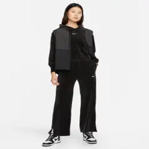 (국내매장판) 나이키 우먼 코듀로이 벨루어 와이드 팬츠 블랙, DQ5922-010