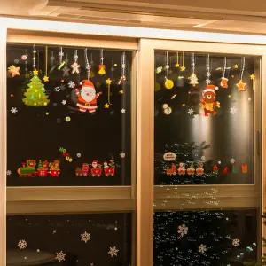 [문구티쳐] 민화 크리스마스 정전기 스티커 (3종택1) DIY 크리스마스데코 /창문 장식  시트지스티커 정전기재활용 겨울집안꾸미기 선물용