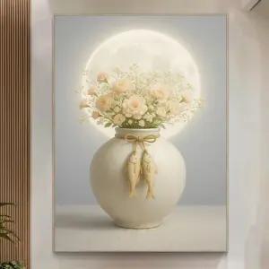 프리미엄 명태 꽃 달항아리 그림 풍수 액자 현관 미니멀 액운막이