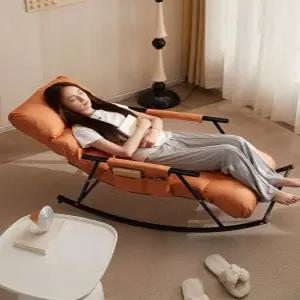 1인용 흔들의자 리클라이나 릴렉스 락킹체어 거실 오렌지