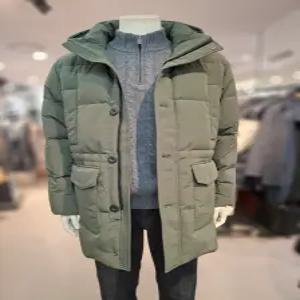 [트레몰로] (주)세정 트레몰로 24겨울 탈부착후드  긴 기장 다운 롱 점퍼 카키 TRHKD4WA161