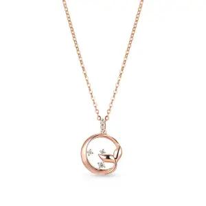 18k 풀문 고래꼬리 모이사나이트 목걸이