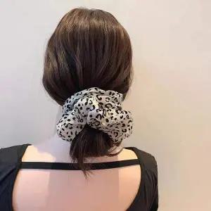 [콩심팥심]호피 곱창밴드 쉬폰 벨벳 곱창끈 스크런치 고급고무줄 똥머리끈