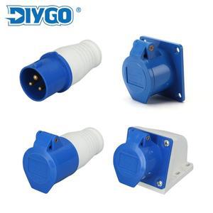 DIY GO 32A 3Pin 2P + E 전기 와이어 케이블 실외 방수 커넥터 산업용 플러그 및 소켓 220V-240V IP44 정션