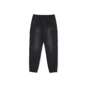 팬츠 CQK LW244DL409 L1 카고 기모 블랙데님 조거 팬츠