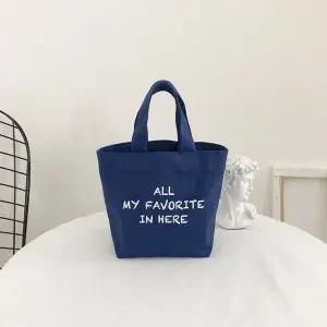 3컬러 미니토트백 스마일 영문레터링 에코백 캔버스백