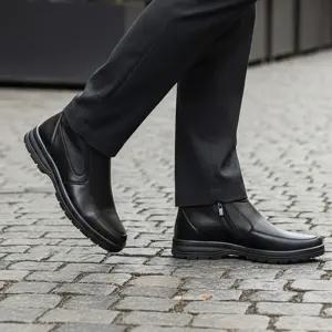 천연소가죽 겨울 신발 부츠 구두 남성 지퍼 정장 털 방한화 보아털 캐주얼화