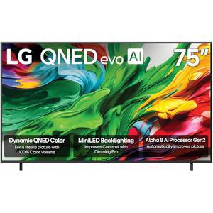 LG 75인치 클래스 QNED evo AI QNED85A 시리즈 미니 LED 4K 스마트 TV, 사운드, HDR10, 슈퍼 업스케일링 4K, 영화 제작자 모드, 와우 오케스트라, 알렉사 내장 (75QNED85AUA, 2025)