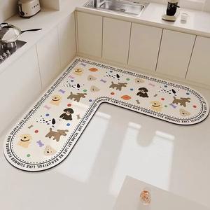 기역자 주방 부엌 모서리 흡수 하트 발 쿠션 매트 규조토 욕실 코너 물 싱크대 발매트 미끄럼방지 인테리어