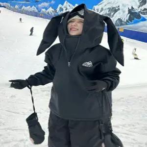 스키보드복 겨울 방수 토끼귀 스키복 남녀 빅사이즈 바람막이 코트 심쿵직구