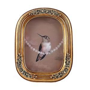 빈티지 골드 미니 시쿠 5x3 상판 액자 벽걸이 엠보싱 앤티크 디스플레이 테이블 데코 플로럴 작은 브론즈